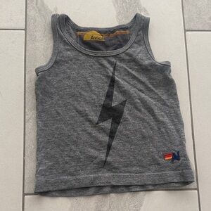 Aviator Nation Kids' Gray Lightning Bolt Tank Top